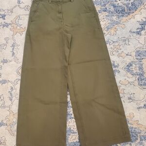 Everlane Olive Green Wide-Leg Women's Pants